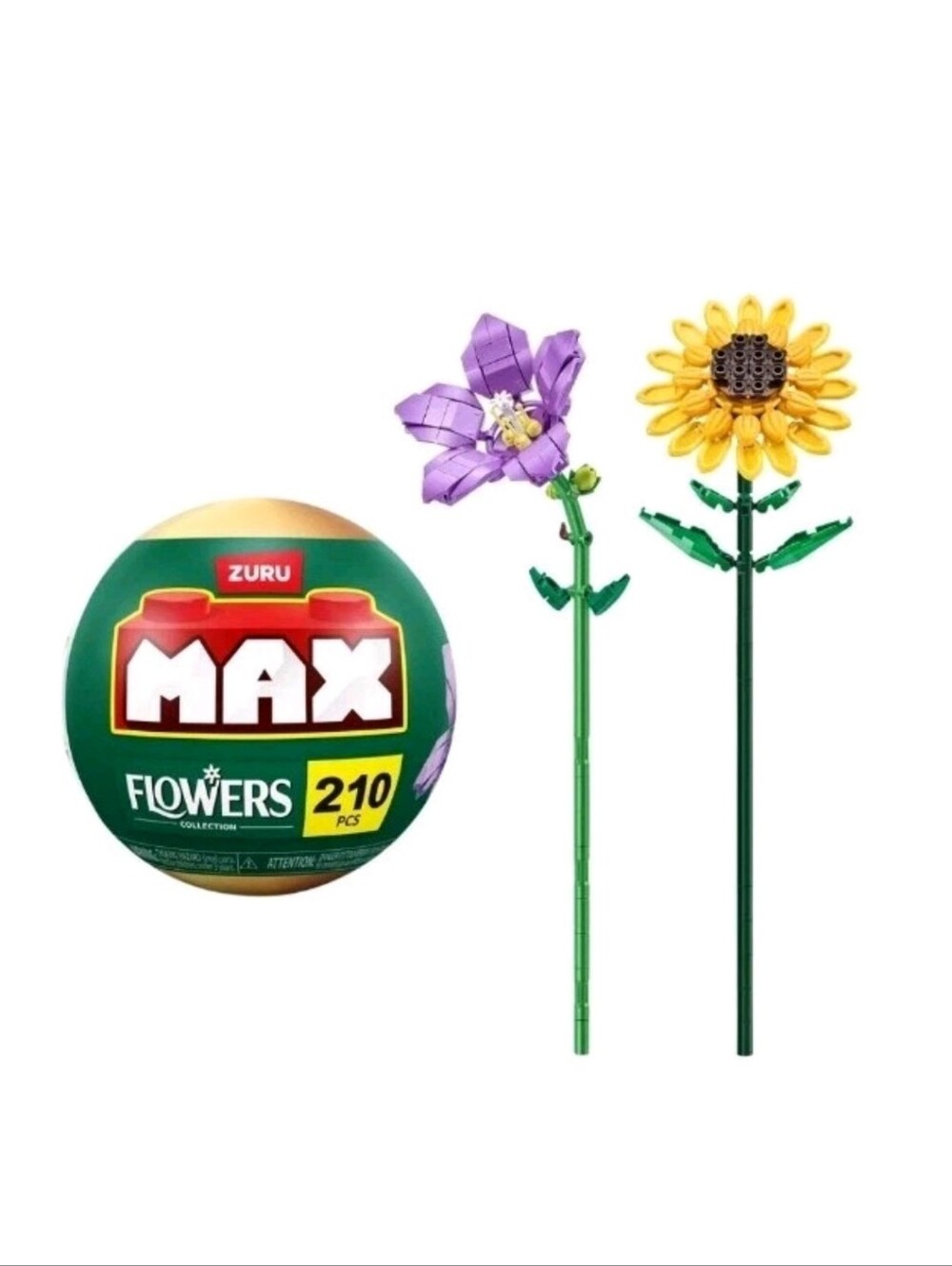 Zuru Max Bricks PREMIUM FLOWERS Collection 210 pcs Sunflower & Platycodon NEW